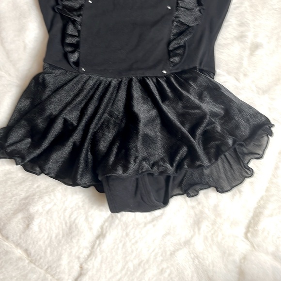 Little Girl Dance Leotard Black Soft Stretchy Size 4/5 - Picture 4 of 7